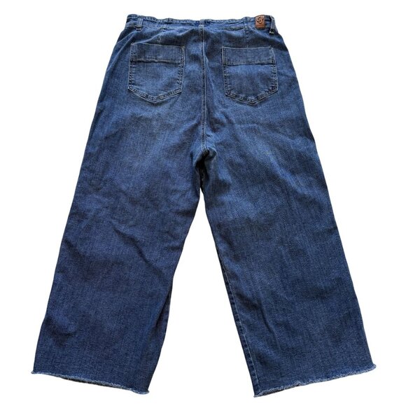 Gogo Jeans Womens Baggy Wide-Leg Denim Jeans Hip Hop Size 16 Culottes - Picture 4 of 8